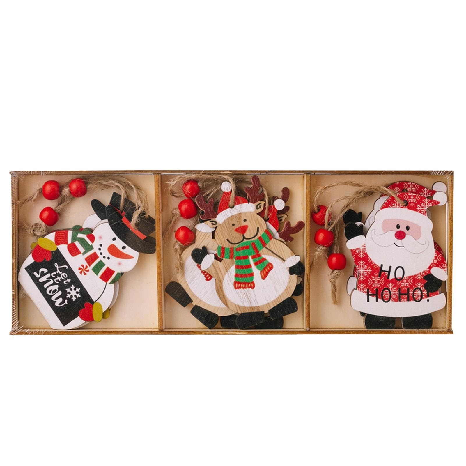 オーナメントリメイクコンプリートセット Amazon.co.jp: 木製クリスマスツリーオーナメント、カラフルな